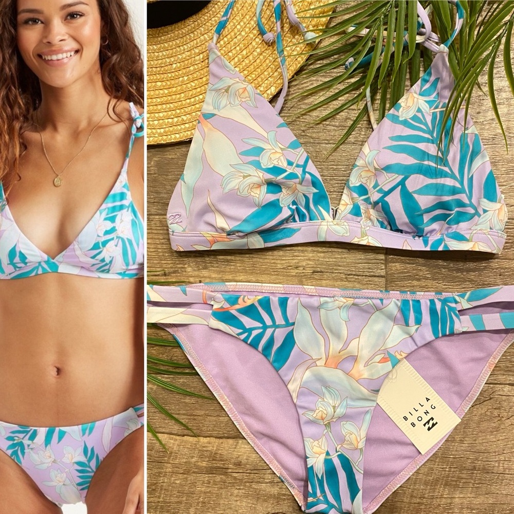 🦋 Billabong Lilac Floral Bikini 👙☀️